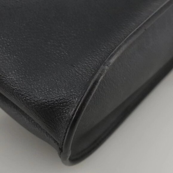 Christian Dior Honeycomb Canvas Shoulder Bag PVC Leather Black Gold Auth 109067 - Picture 3 of 16